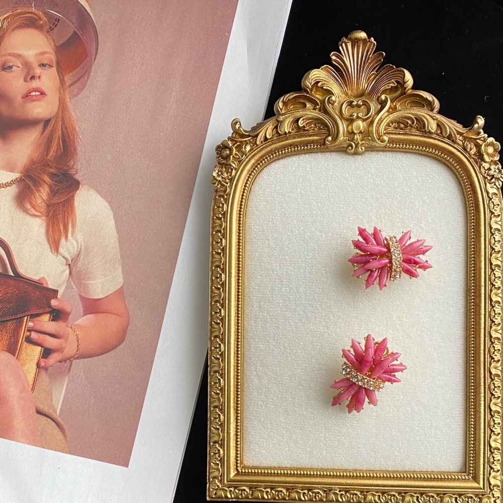 Vintage Pink Coral Reef Earrings